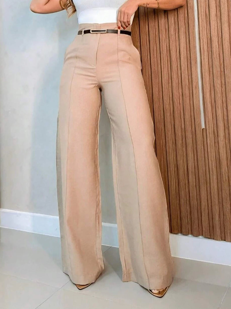 Kit 3 Calças Pantalona Alfaiataria ZАRА Cintura Alta com Cinto
