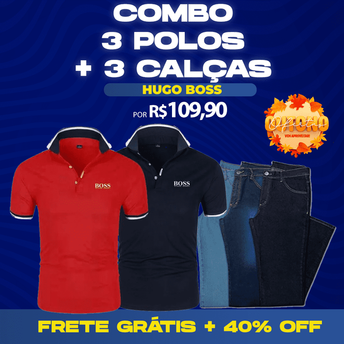 Combo 3 Polos BOSS + 3 jeans - Últimas Unidades