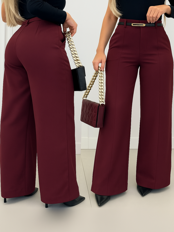 Kit 3 Calças Pantalona Alfaiataria ZАRА Cintura Alta com Cinto